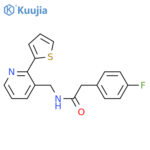 2-(4-fluorophenyl)-N-{[2-(thiophen-2-yl)pyridin-3-yl]methyl}acetamide structure