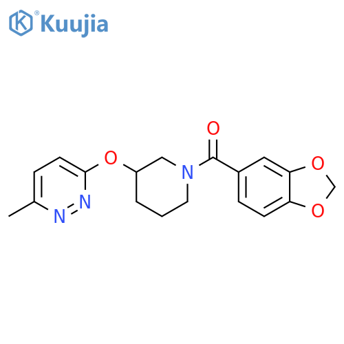 3-{[1-(2H-1,3-benzodioxole-5-carbonyl)piperidin-3-yl]oxy}-6-methylpyridazine structure