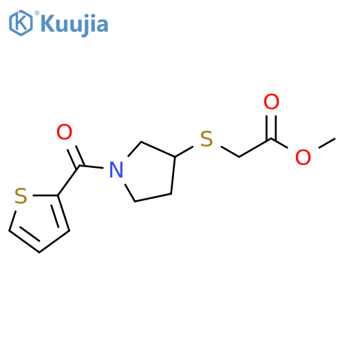 methyl 2-{[1-(thiophene-2-carbonyl)pyrrolidin-3-yl]sulfanyl}acetate structure