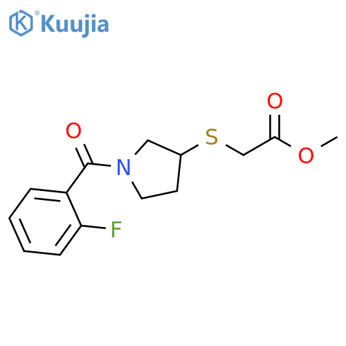 methyl 2-{[1-(2-fluorobenzoyl)pyrrolidin-3-yl]sulfanyl}acetate structure