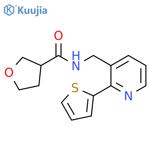 N-{[2-(thiophen-2-yl)pyridin-3-yl]methyl}oxolane-3-carboxamide structure