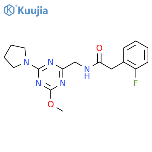 2-(2-fluorophenyl)-N-{4-methoxy-6-(pyrrolidin-1-yl)-1,3,5-triazin-2-ylmethyl}acetamide structure
