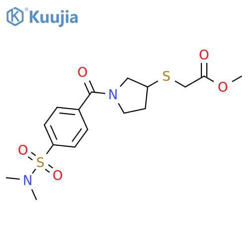 methyl 2-({1-[4-(dimethylsulfamoyl)benzoyl]pyrrolidin-3-yl}sulfanyl)acetate structure