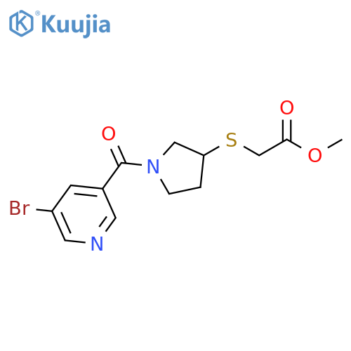 methyl 2-{[1-(5-bromopyridine-3-carbonyl)pyrrolidin-3-yl]sulfanyl}acetate structure