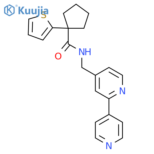 N-({2,4'-bipyridine-4-yl}methyl)-1-(thiophen-2-yl)cyclopentane-1-carboxamide structure