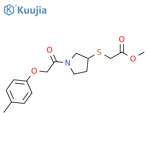 methyl 2-({1-[2-(4-methylphenoxy)acetyl]pyrrolidin-3-yl}sulfanyl)acetate structure
