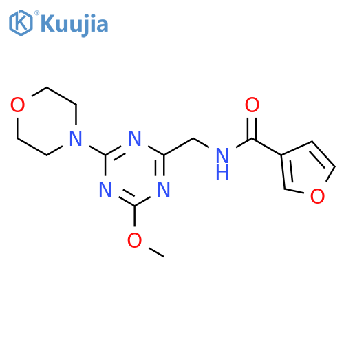 N-{4-methoxy-6-(morpholin-4-yl)-1,3,5-triazin-2-ylmethyl}furan-3-carboxamide structure