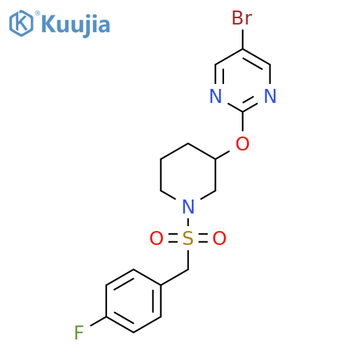 5-bromo-2-({1-[(4-fluorophenyl)methanesulfonyl]piperidin-3-yl}oxy)pyrimidine structure