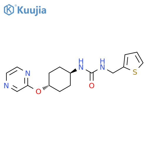 1-[(1r,4r)-4-(pyrazin-2-yloxy)cyclohexyl]-3-[(thiophen-2-yl)methyl]urea structure