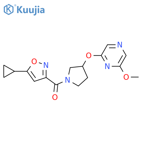 2-{[1-(5-cyclopropyl-1,2-oxazole-3-carbonyl)pyrrolidin-3-yl]oxy}-6-methoxypyrazine structure