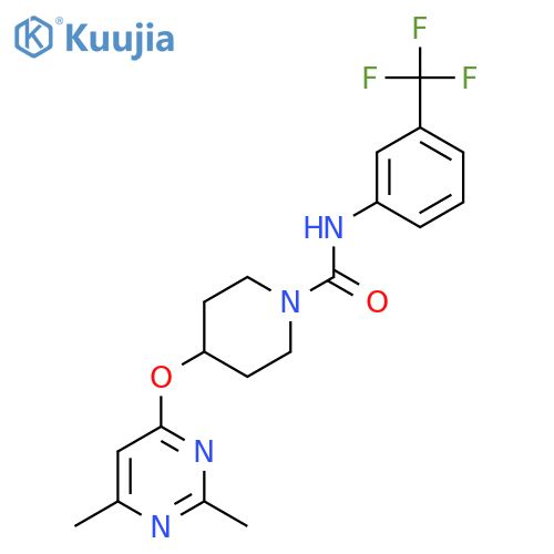 4-(2,6-dimethylpyrimidin-4-yl)oxy-N-3-(trifluoromethyl)phenylpiperidine-1-carboxamide structure