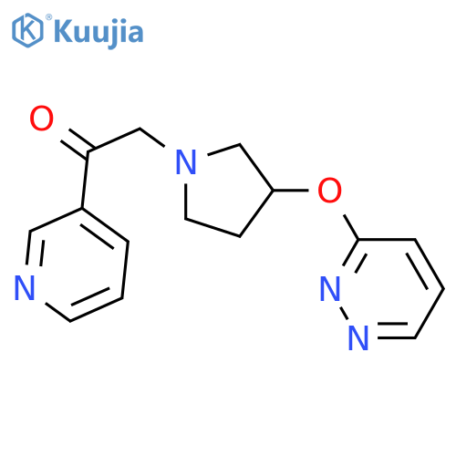 1-[3-(pyridazin-3-yloxy)pyrrolidin-1-yl]-2-(pyridin-3-yl)ethan-1-one structure