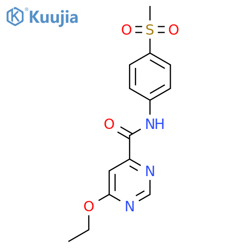 6-ethoxy-N-(4-methanesulfonylphenyl)pyrimidine-4-carboxamide structure