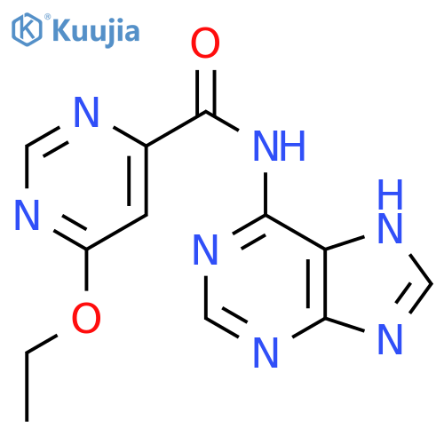 6-ethoxy-N-(9H-purin-6-yl)pyrimidine-4-carboxamide structure
