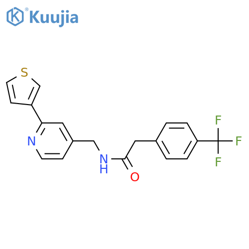 N-{[2-(thiophen-3-yl)pyridin-4-yl]methyl}-2-[4-(trifluoromethyl)phenyl]acetamide structure