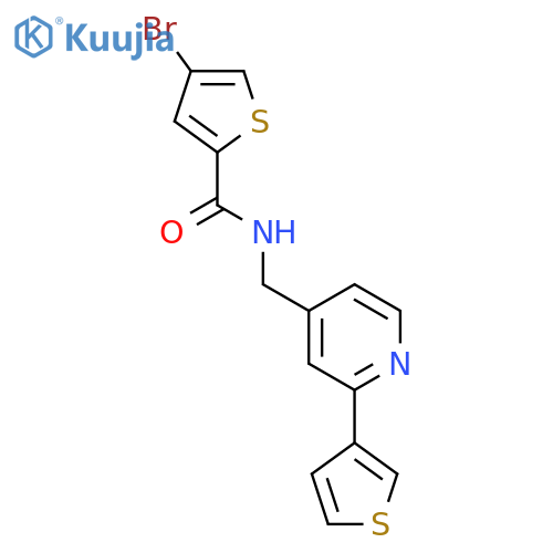 4-bromo-N-{2-(thiophen-3-yl)pyridin-4-ylmethyl}thiophene-2-carboxamide structure