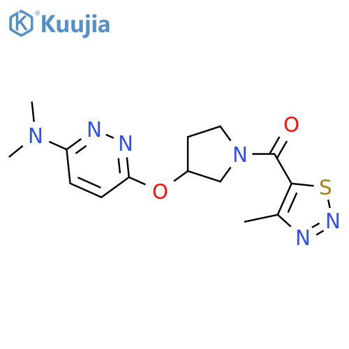 N,N-dimethyl-6-{[1-(4-methyl-1,2,3-thiadiazole-5-carbonyl)pyrrolidin-3-yl]oxy}pyridazin-3-amine structure