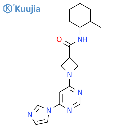 1-[6-(1H-imidazol-1-yl)pyrimidin-4-yl]-N-(2-methylcyclohexyl)azetidine-3-carboxamide structure