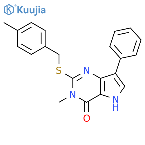 3-methyl-2-{[(4-methylphenyl)methyl]sulfanyl}-7-phenyl-3H,4H,5H-pyrrolo[3,2-d]pyrimidin-4-one structure