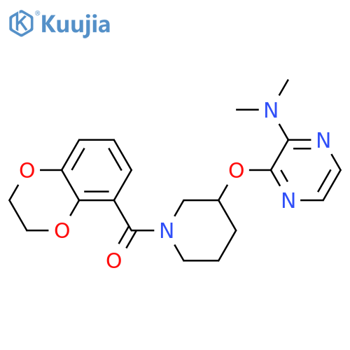 3-{[1-(2,3-dihydro-1,4-benzodioxine-5-carbonyl)piperidin-3-yl]oxy}-N,N-dimethylpyrazin-2-amine structure