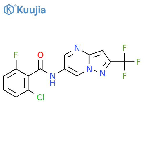 2-chloro-6-fluoro-N-[2-(trifluoromethyl)pyrazolo[1,5-a]pyrimidin-6-yl]benzamide structure