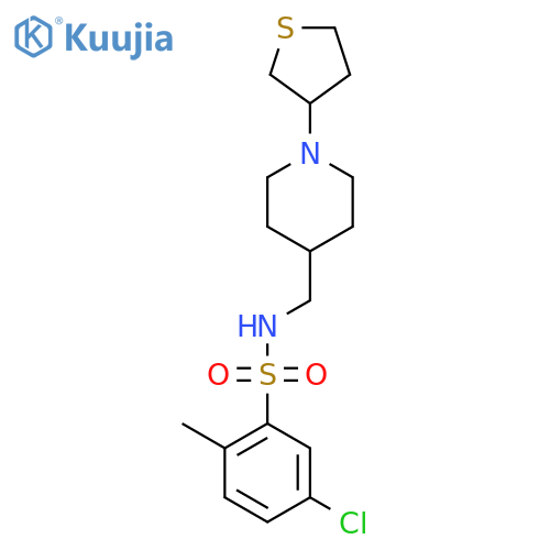 5-chloro-2-methyl-N-{[1-(thiolan-3-yl)piperidin-4-yl]methyl}benzene-1-sulfonamide structure