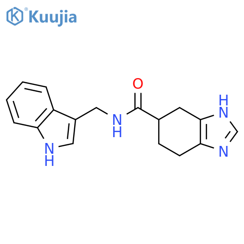 N-[(1H-indol-3-yl)methyl]-4,5,6,7-tetrahydro-1H-1,3-benzodiazole-5-carboxamide structure