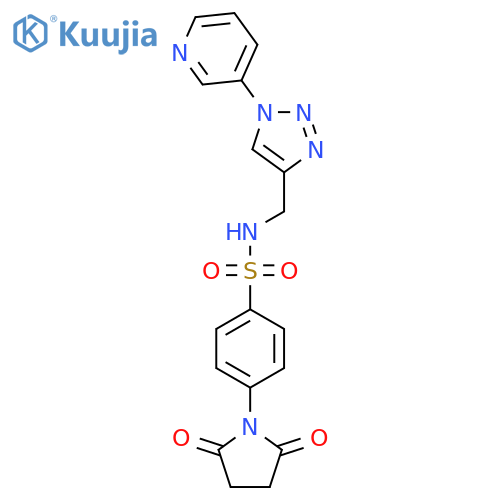 4-(2,5-dioxopyrrolidin-1-yl)-N-{[1-(pyridin-3-yl)-1H-1,2,3-triazol-4-yl]methyl}benzene-1-sulfonamide structure