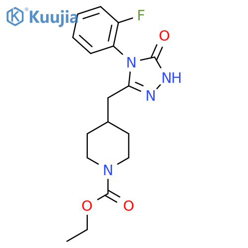 ethyl 4-{[4-(2-fluorophenyl)-5-oxo-4,5-dihydro-1H-1,2,4-triazol-3-yl]methyl}piperidine-1-carboxylate structure