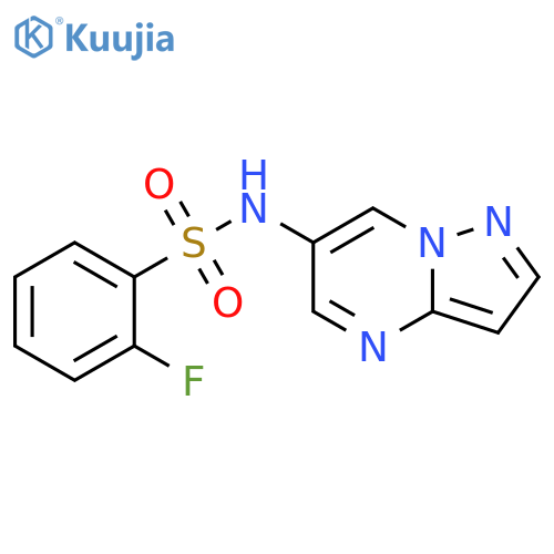 2-fluoro-N-{pyrazolo[1,5-a]pyrimidin-6-yl}benzene-1-sulfonamide structure