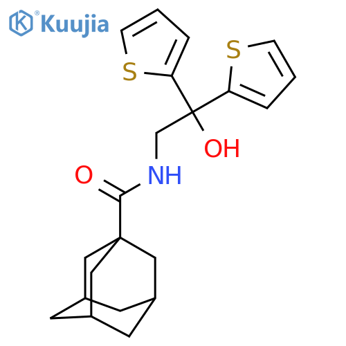 N-2-hydroxy-2,2-bis(thiophen-2-yl)ethyladamantane-1-carboxamide structure