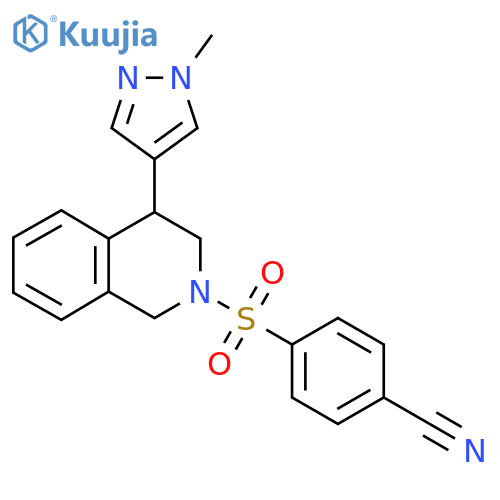 4-{[4-(1-methyl-1H-pyrazol-4-yl)-1,2,3,4-tetrahydroisoquinolin-2-yl]sulfonyl}benzonitrile structure