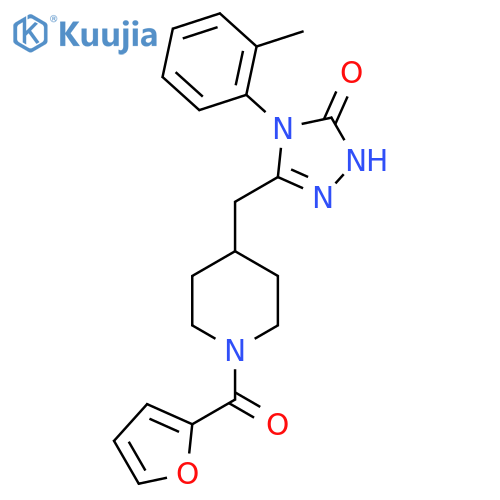 3-{[1-(furan-2-carbonyl)piperidin-4-yl]methyl}-4-(2-methylphenyl)-4,5-dihydro-1H-1,2,4-triazol-5-one structure
