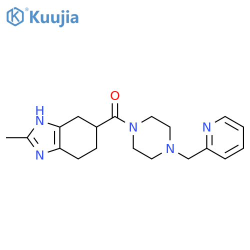 2-methyl-5-{4-[(pyridin-2-yl)methyl]piperazine-1-carbonyl}-4,5,6,7-tetrahydro-1H-1,3-benzodiazole structure