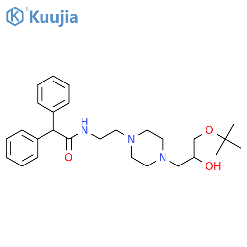 N-(2-{4-[3-(tert-butoxy)-2-hydroxypropyl]piperazin-1-yl}ethyl)-2,2-diphenylacetamide structure