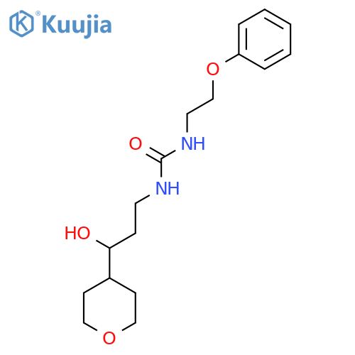 3-[3-hydroxy-3-(oxan-4-yl)propyl]-1-(2-phenoxyethyl)urea structure