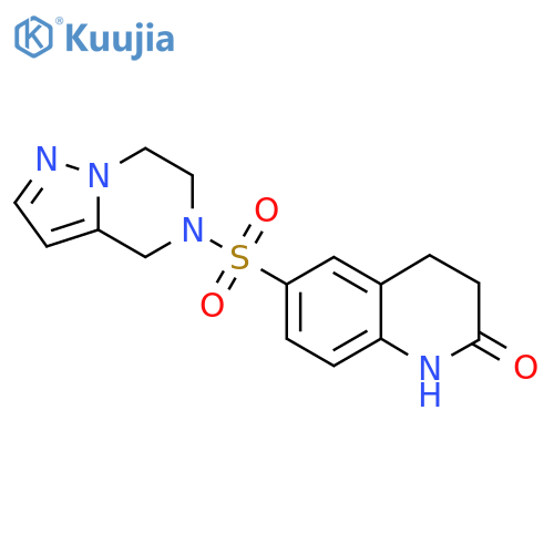 6-{4H,5H,6H,7H-pyrazolo[1,5-a]pyrazine-5-sulfonyl}-1,2,3,4-tetrahydroquinolin-2-one structure