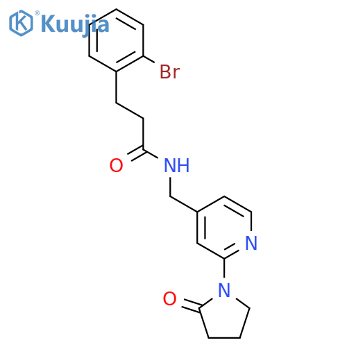 3-(2-bromophenyl)-N-{[2-(2-oxopyrrolidin-1-yl)pyridin-4-yl]methyl}propanamide structure