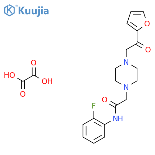 N-(2-fluorophenyl)-2-{4-2-(furan-2-yl)-2-oxoethylpiperazin-1-yl}acetamide; oxalic acid structure