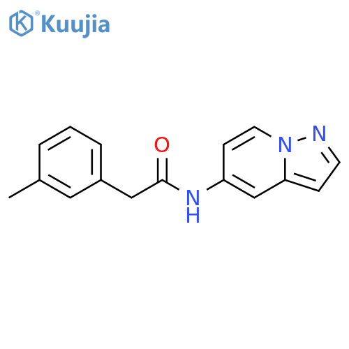 2-(3-methylphenyl)-N-{pyrazolo[1,5-a]pyridin-5-yl}acetamide structure