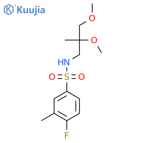 N-(2,3-dimethoxy-2-methylpropyl)-4-fluoro-3-methylbenzene-1-sulfonamide structure