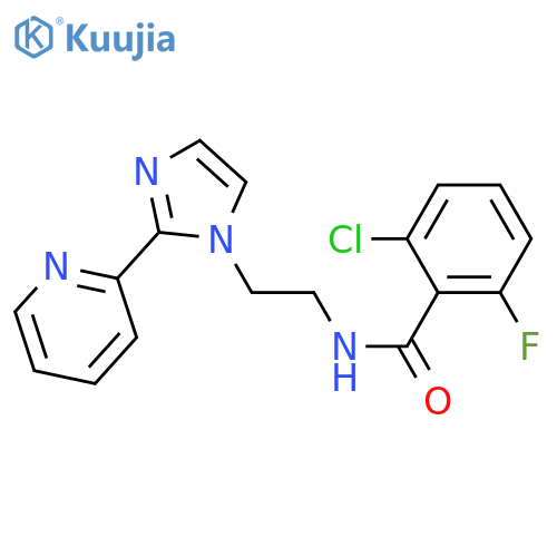 2-chloro-6-fluoro-N-{2-[2-(pyridin-2-yl)-1H-imidazol-1-yl]ethyl}benzamide structure