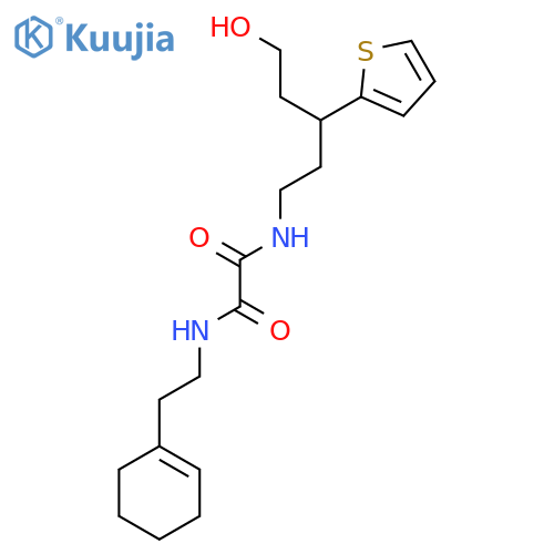 N'-[2-(cyclohex-1-en-1-yl)ethyl]-N-[5-hydroxy-3-(thiophen-2-yl)pentyl]ethanediamide structure