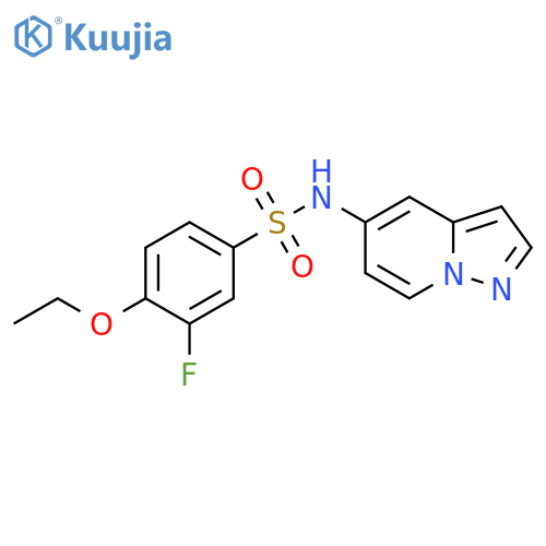 4-ethoxy-3-fluoro-N-{pyrazolo[1,5-a]pyridin-5-yl}benzene-1-sulfonamide structure