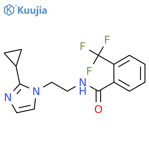 N-[2-(2-cyclopropyl-1H-imidazol-1-yl)ethyl]-2-(trifluoromethyl)benzamide structure