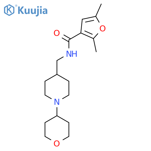 2,5-dimethyl-N-{[1-(oxan-4-yl)piperidin-4-yl]methyl}furan-3-carboxamide structure