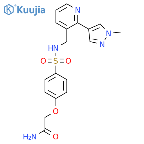 2-4-({2-(1-methyl-1H-pyrazol-4-yl)pyridin-3-ylmethyl}sulfamoyl)phenoxyacetamide structure