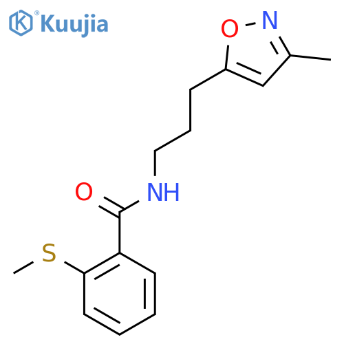 N-[3-(3-methyl-1,2-oxazol-5-yl)propyl]-2-(methylsulfanyl)benzamide structure