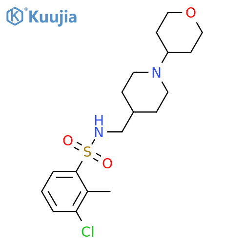 3-chloro-2-methyl-N-{1-(oxan-4-yl)piperidin-4-ylmethyl}benzene-1-sulfonamide structure