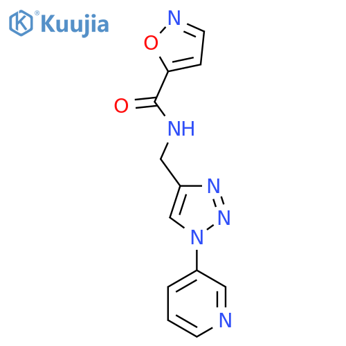 N-{[1-(pyridin-3-yl)-1H-1,2,3-triazol-4-yl]methyl}-1,2-oxazole-5-carboxamide structure